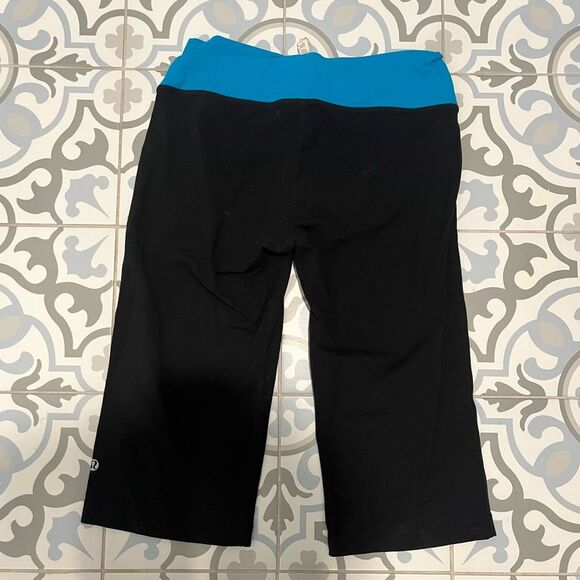 Lululemon Athletica Astro Wunder Under Crop Leggings Black/Blue/White Size 8 - Picture 4 of 7